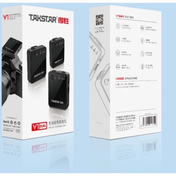 Фото - Микрофон для видеокамеры Takstar V1 Dual Wireless Video Microphone for Apple