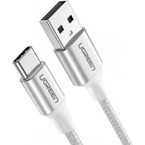Фото - Кабель UGREEN US288 USB-A 2.0 - USB Type-C Aluminium Braid, 1.5 m White (60132)