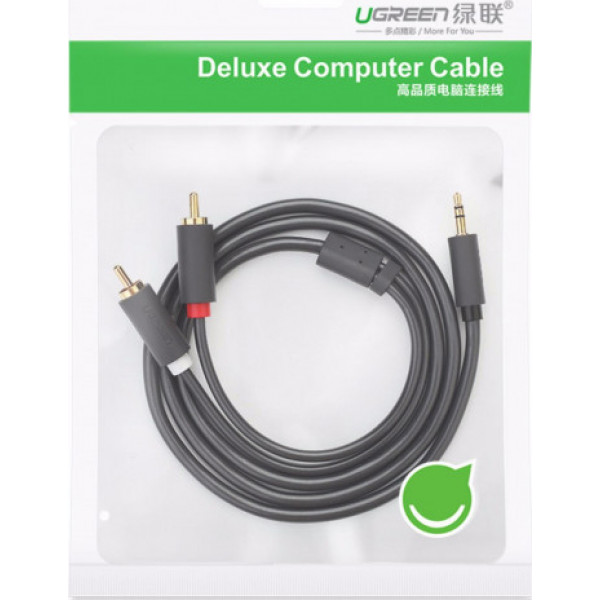 Фото - Кабель 3.5 мм - RCA UGREEN AV102 3.5 mm to 2RCA Audio Cable 5 m Gray (10513)