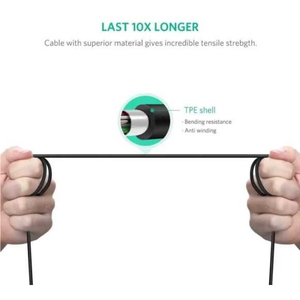 Фото - Кабель UGREEN US241 USB Type-C - USB Type-B 1m Black (80811)