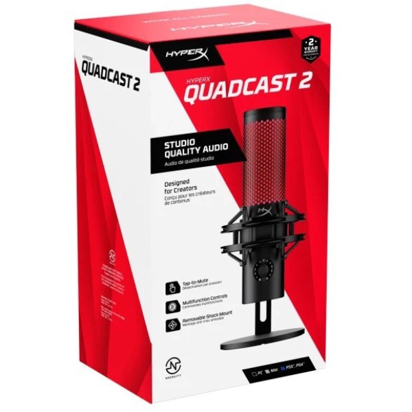 Фото - Мікрофон до комп'ютера дротовий HyperX QuadCast 2 (872V1AA)