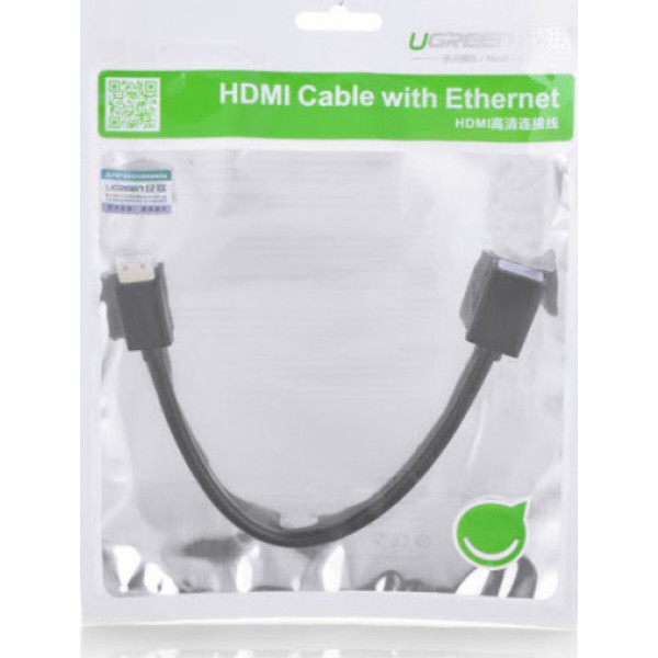 Фото - Переходник HDMI UGREEN Mini HDMI Male to HDMI Female 22 cm Black (20137)
