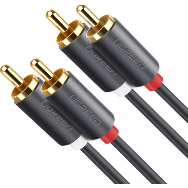 Фото - Кабель RCA UGREEN AV104 2RCA to 2RCA Audio Cable 3 m Black (10519)