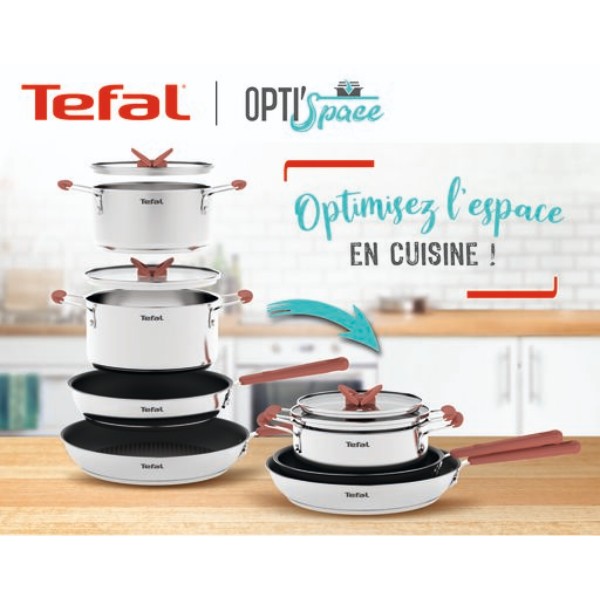 Фото - Набір посуду Tefal G720S674 OPTI'SPACE 6 пр (кастр. 18/20/24 см)