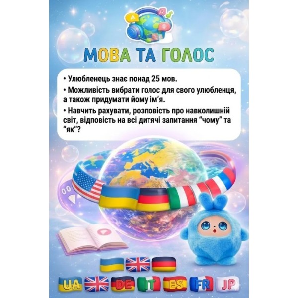Фото - Інтерактивна тварина Smart Baby AI TOYS Зайченя blue (001012782700)