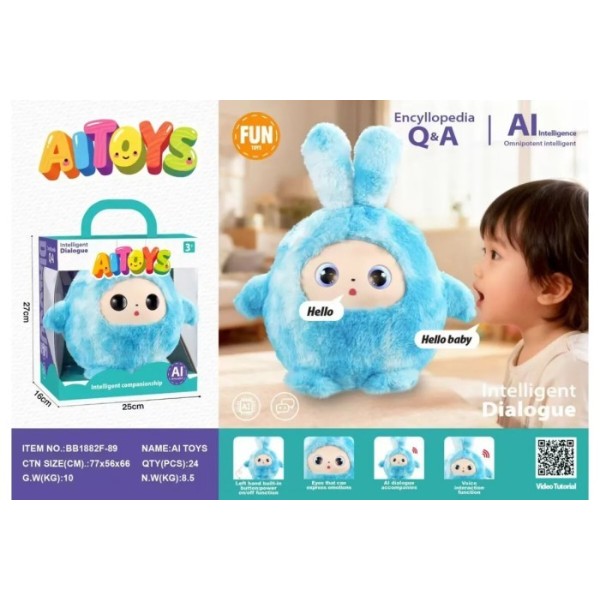 Фото - Інтерактивна тварина Smart Baby AI TOYS Зайченя blue (001012782700)