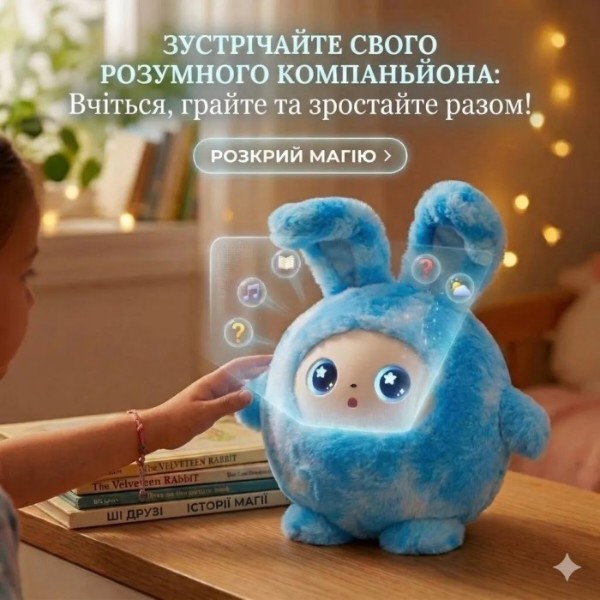 Фото - Інтерактивна тварина Smart Baby AI TOYS Зайченя blue (001012782700)