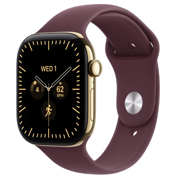 Фото - Смарт-часы Apple Watch Series 12 GPS + eSIM 42mm Radiant Gold Titanium Case with Burgundy Sport Band - M/L