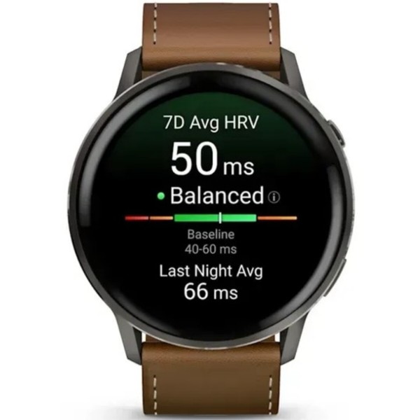 Фото - Смарт-часы Garmin Venu 4 (45mm), Black w/ Slate + Leather (010-03014-03)