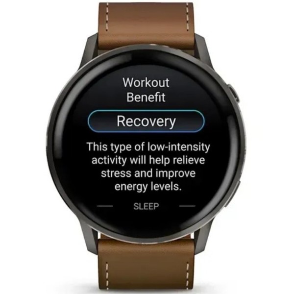Фото - Смарт-часы Garmin Venu 4 (45mm), Black w/ Slate + Leather (010-03014-03)
