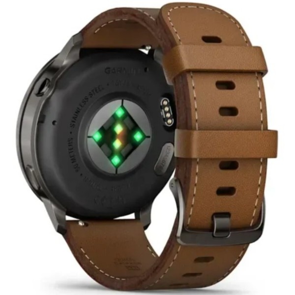 Фото - Смарт-часы Garmin Venu 4 (45mm), Black w/ Slate + Leather (010-03014-03)