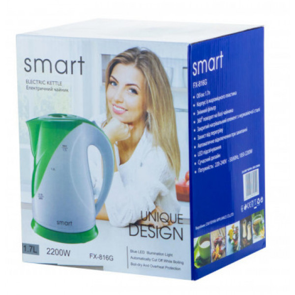 Фото - Електричний чайник Smart FX-816 біло-зелений