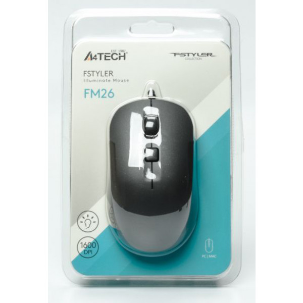 Фото - Мышь проводная A4tech Fstyler FM26 Smoky Grey