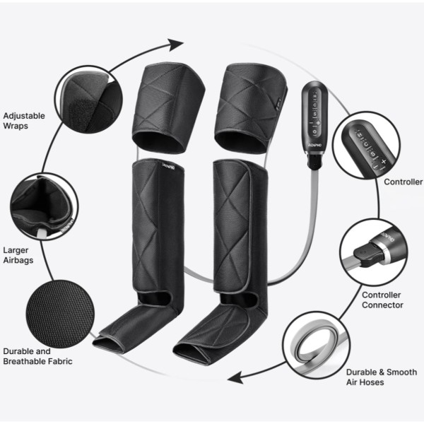 Фото - Массажер для ніг RENPHO Foot Calf and Thigh Air Massager Black (RP-ALM079H-BK)