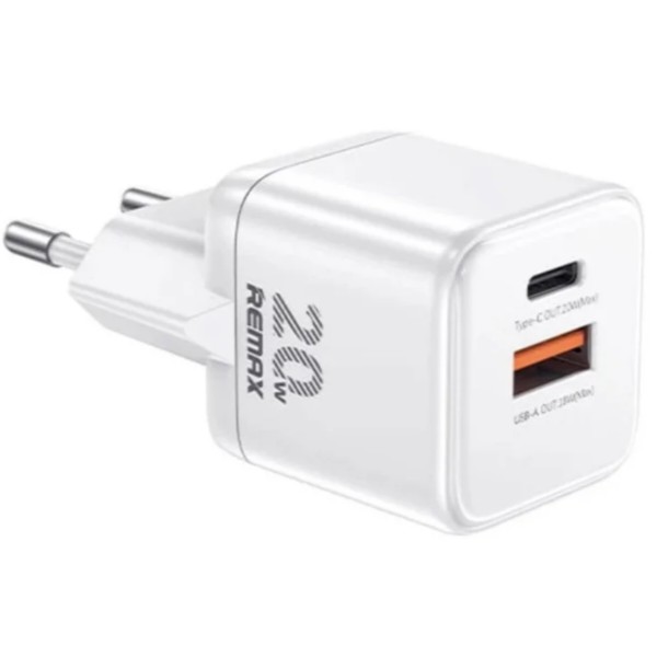 Фото - Мережевий зарядний пристрій Remax Kings 20W A+C Charger  CA-18(AC20W)  EU-white (6954851236825)