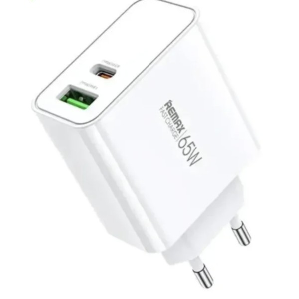 Фото - Мережевий зарядний пристрій Remax Kiddy Series 65W A+C Fast Charger RP-U125 EU-White (6954851209454)