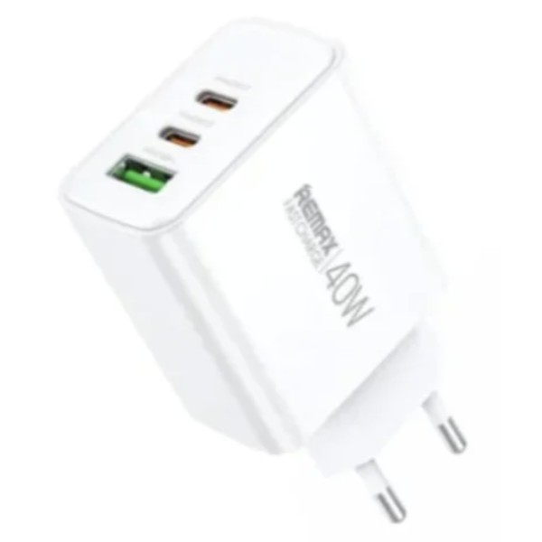 Фото - Мережевий зарядний пристрій Remax Kiddy Series 40W 1A+2C Fast Charger RP-U123 EU-White (6954851209515)