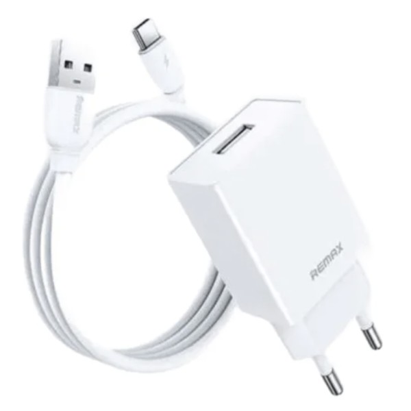 Фото - Сетевое зарядное устройство Remax Kiddy Series 2.4A RP-Charger Set with Cable U95 Type-C (6954851218227)