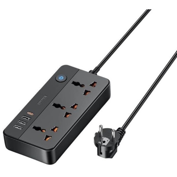 Фото - Сетевой фильтр Remax Kiddy Series (1.5 m) 20W 3A1C 3-outlet Power Strip RP-U153" EU-Black (6954851237235)