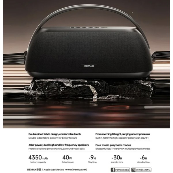 Фото - Портативная акустика Remax RB-M28 40W Black (6954851253808)