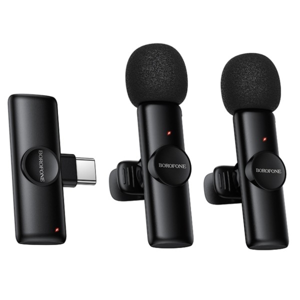 Фото - Мікрофон для смартфона BOROFONE BFK16A Winner dual-mic (Type-C) Black (6941991126512)