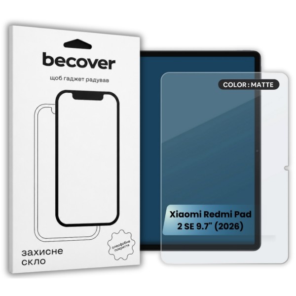 Фото - Захисне скло для планшета BeCover Matte Anti-Glare for Xiaomi Redmi Pad 2 SE 9.7" (2026) (715919)