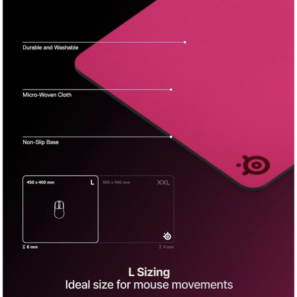 Фото - Коврик для мыши игровой SteelSeries QcK Heavy Large 450х400х6мм Magenta (63479)