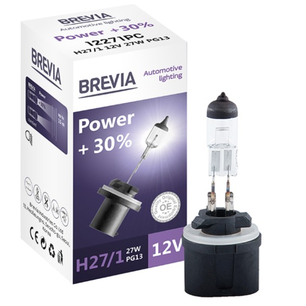 Фото - Автолампа Brevia H27/1 12V 27W PG13 Power +30% CP (12271PC )