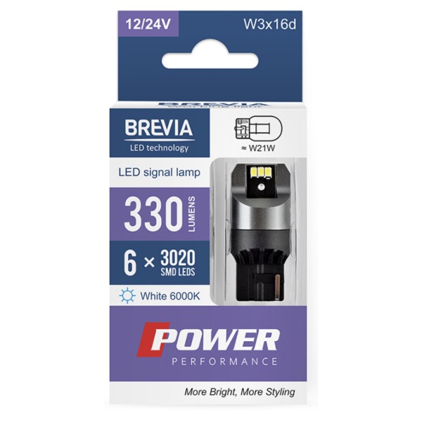 Фото - Автолампа Brevia Power W5W 150Lm 4x1616SMD 12/24V CANbus, 2шт. (10108X2)