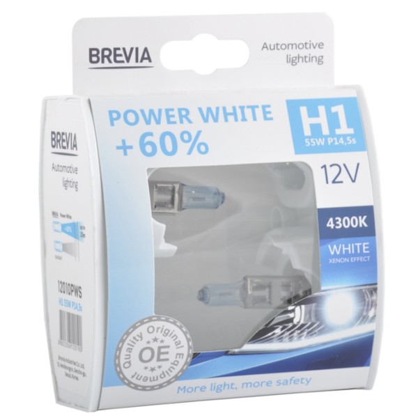 Фото - Автолампа Brevia H1 12V 55W P14,5s Power White +60% 4300K S2 (12010PWS) Фото - Автолампа Brevia H1 12V 55W P14,5s Power White +60% 4300K S2 (12010PWS)
