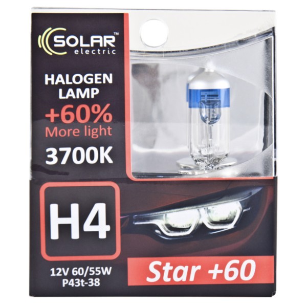Фото - Автолампа Solar H4 12V 60/55W P43t-38 SET (1234S2)