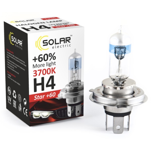 Фото - Автолампа Solar H4 12V 60/55W P43t-38 (1234)