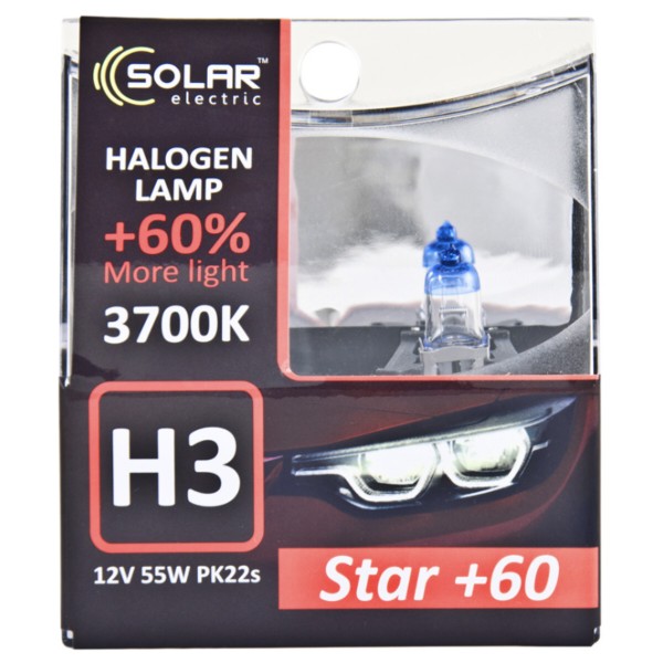 Фото - Автолампа Solar H3 12V 55W PK22s SET (1233S2)