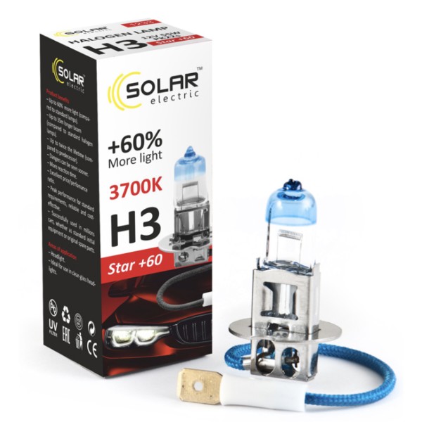 Фото - Автолампа Solar H3 12V 55W PK22s (1233)
