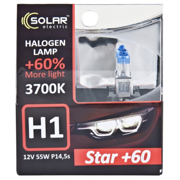 Фото - Автолампа Solar H1 12V 55W P14.5s SET (1231S2)