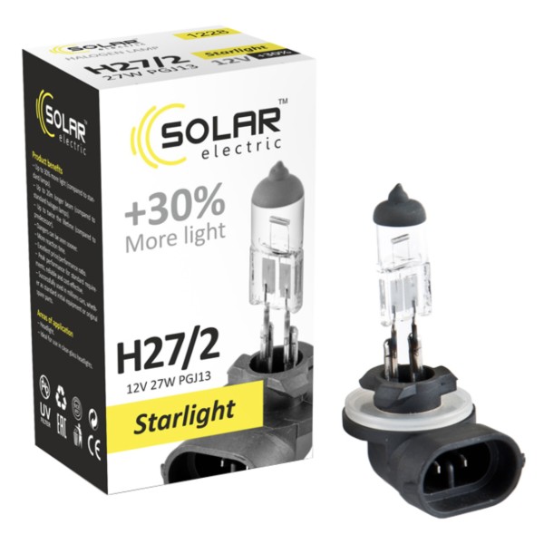 Фото - Автолампа Solar H27/2 12V 27W PGJ13 (1228)