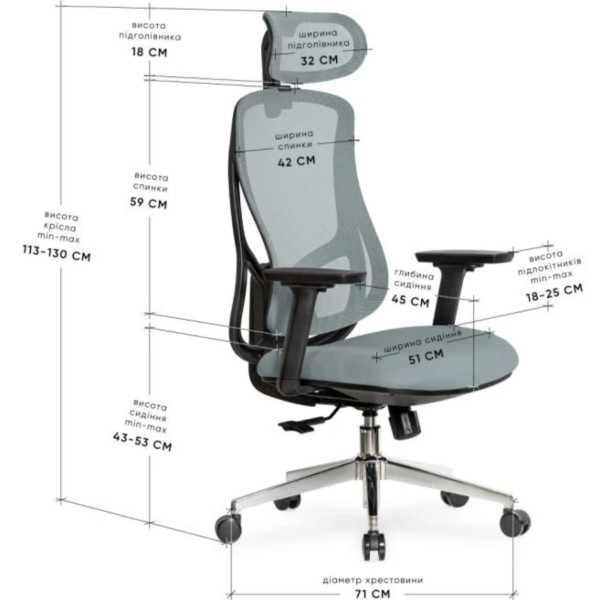 Фото - Кресло офисное Mealux Flow Fabric Blue (HF-B30 F/BL)