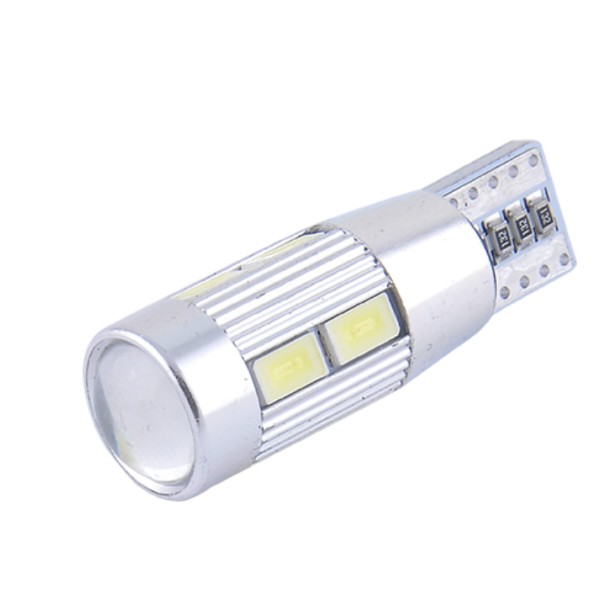 Фото - Автолампа Solar 12V T10 W2.1x9.5d 10SMD 5730 + lens CANBUS white 2 шт. (SL1348)
