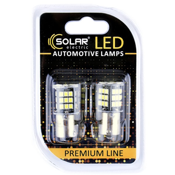 Фото - Автолампа Solar 12V S25 BA15s 48SMD 2835 CANBUS white 2 шт.  (SL1389)