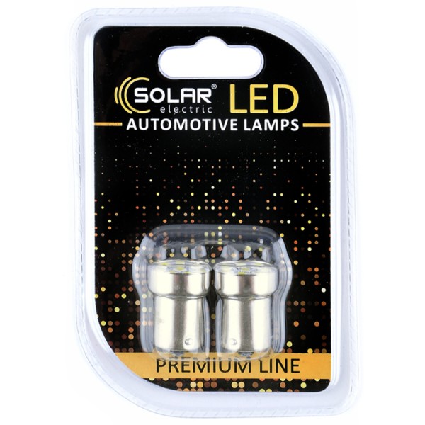 Фото - Автолампа Solar 12V G18.5 BA15s 8SMD 2535 white 2 шт. (SL1380)