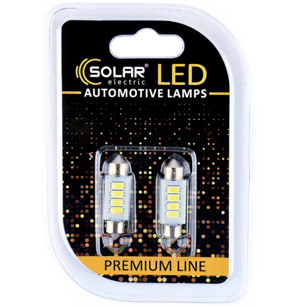 Фото - Автолампа Solar 12V SV8.5 T11x36 4SMD 5730 white 2 шт. (SL1352) Фото - Автолампа Solar 12V SV8.5 T11x36 4SMD 5730 white 2 шт. (SL1352)