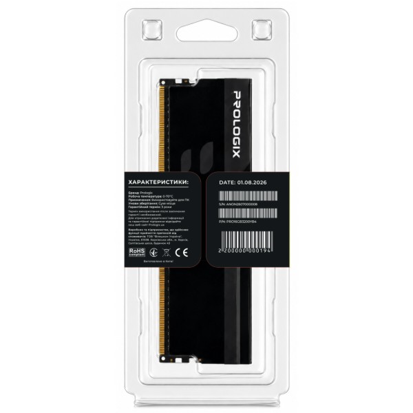 Фото - Память DDR ProLogix DDR4 16GB/3200 Prologix Onyx Black (PRO16GB3200YB4)