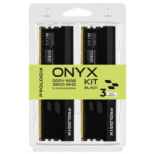 Фото - Память DDR ProLogix DDR4 2x8GB/3200 Prologix Onyx Black (PRO16GB3200YB4K)