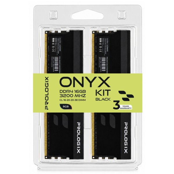 Фото - Память DDR ProLogix DDR4 2x8GB/3200 Prologix Onyx Black RGB (PRO16GB3200YBR4K)