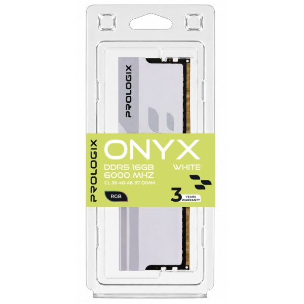 Фото - Память DDR ProLogix DDR5 16GB/6000 Prologix Onyx White RGB (PRO16GB6000YWR5)