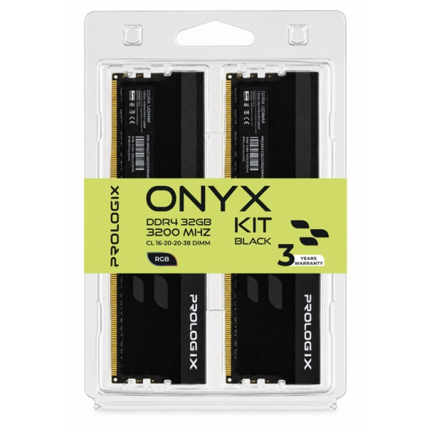 Фото - Память DDR ProLogix DDR4 2x16GB/3200 Prologix Onyx Black RGB (PRO32GB3200YBR4K)