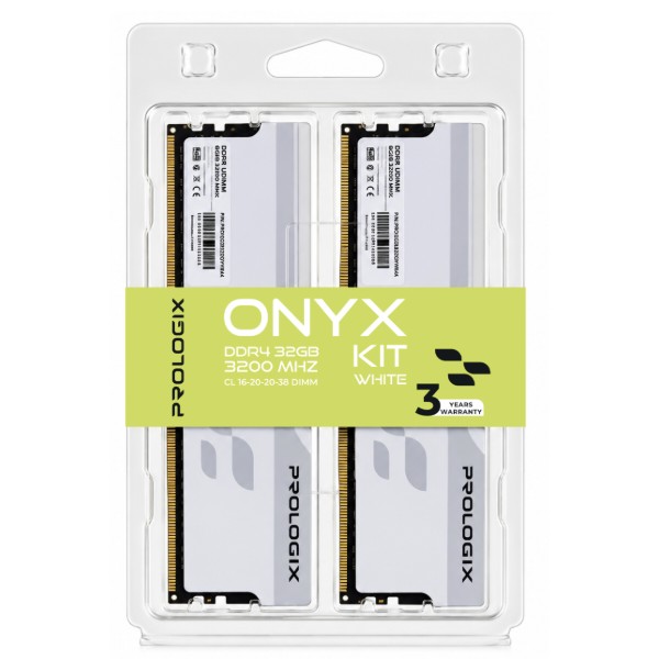Фото - Память DDR ProLogix DDR4 2x16GB/3200 Prologix Onyx White (PRO32GB3200YW4K)