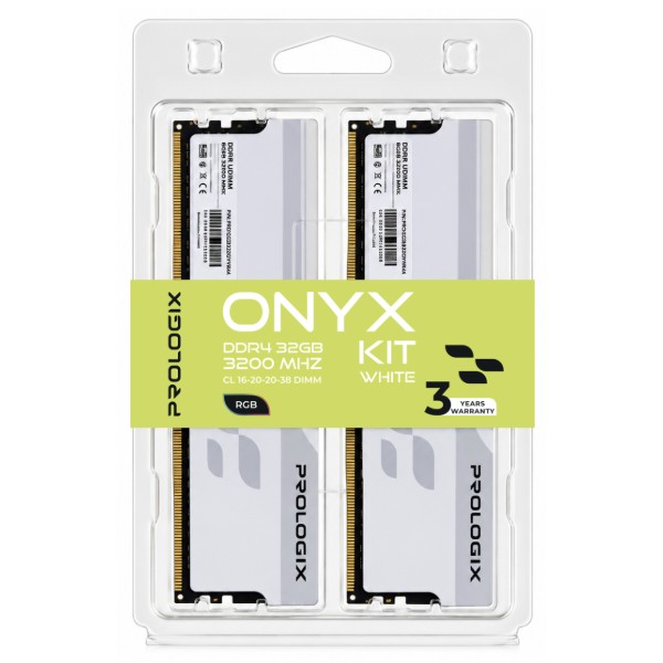 Фото - Память DDR ProLogix DDR4 2x16GB/3200 Prologix Onyx White RGB (PRO32GB3200YWR4K)
