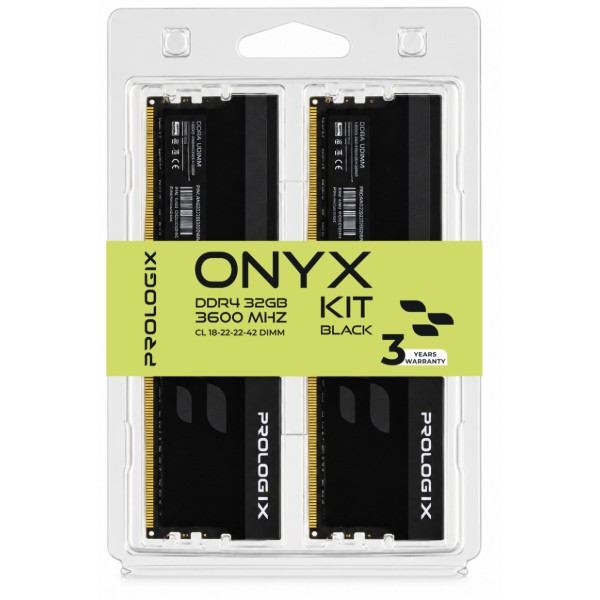 Фото - Память DDR ProLogix DDR4 2x16GB/3600 Prologix Onyx Black (PRO32GB3600YB4K)