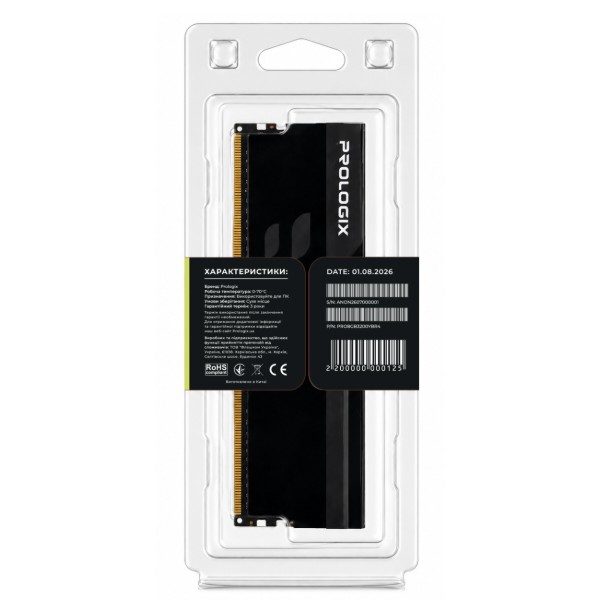 Фото - Память DDR ProLogix DDR4 8GB/3200 Prologix Onyx Black RGB (PRO8GB3200YBR4)